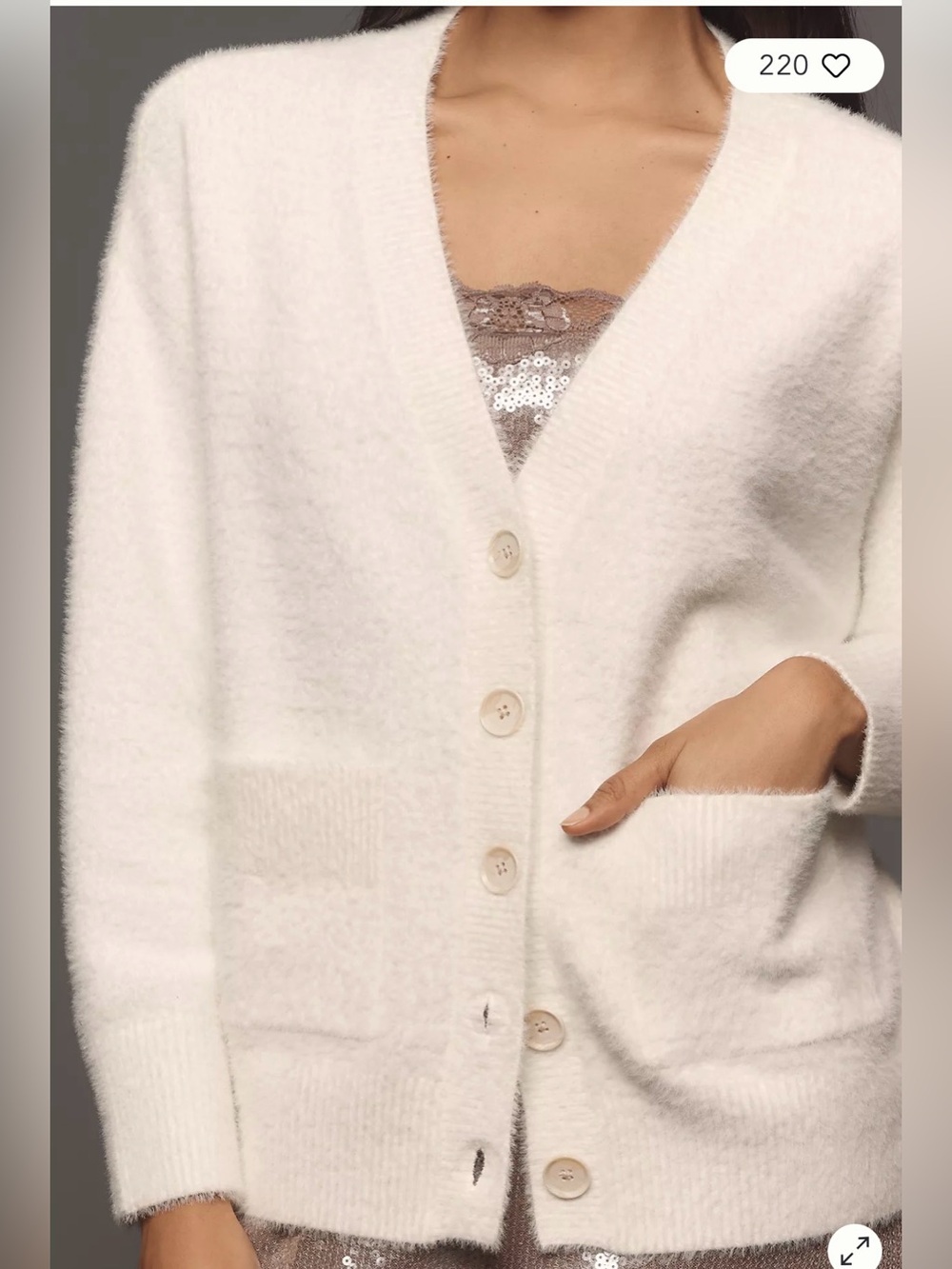 NEW Good American Oversized Plush Cardigan
